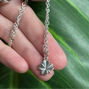 Silver Clover Pendant Necklace